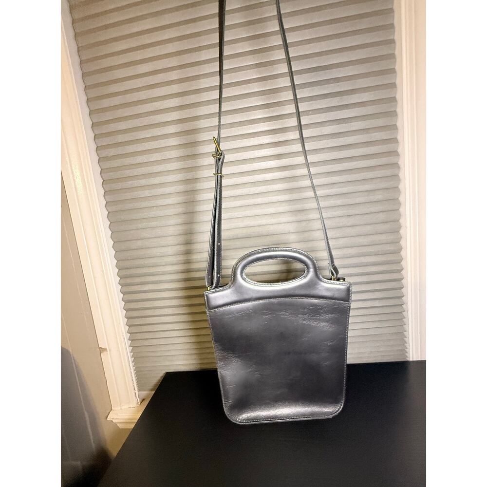 Madewell Black Leather Mini Tote Crossbody Bag Cutout Handle Minimalist Purse